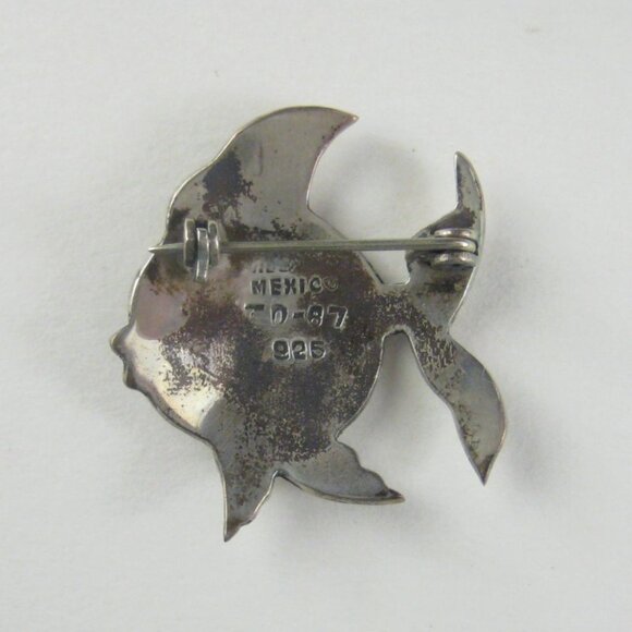 Vintage Mexican Sterling Silver Abalone Tropical Fish Brooch Pin Mexico 925 - Picture 3 of 5